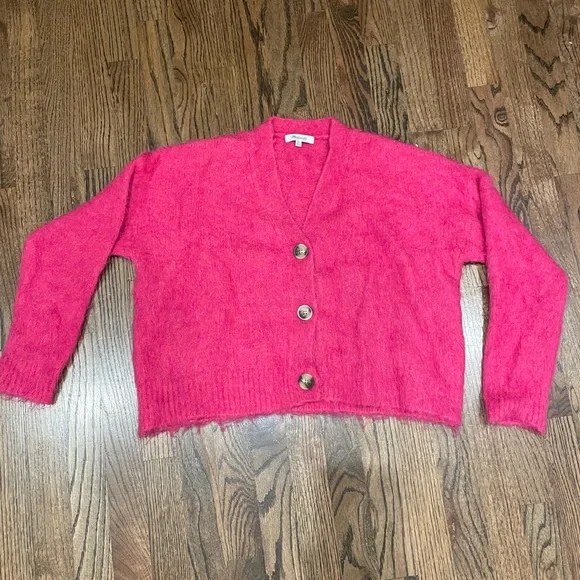 Madewell Mohair Cardigan - Hot Pink - Picture 1 of 5